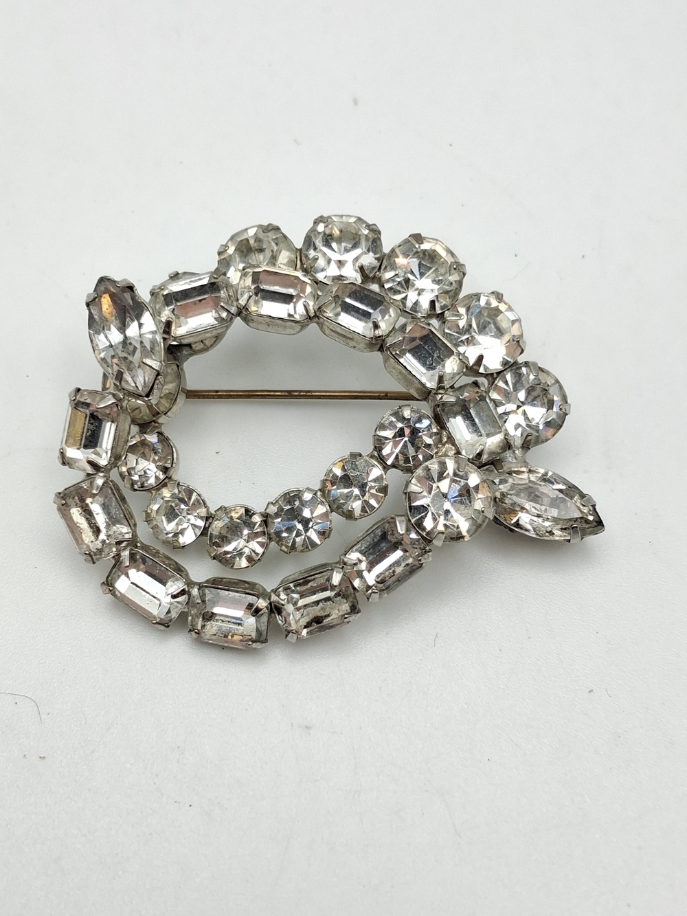 Vintage Kramer Crystal Circle Brooch - Signed